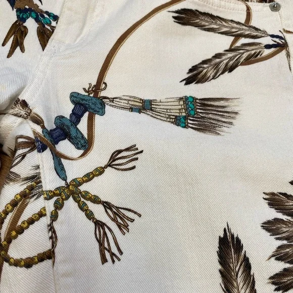 Ralph Lauren Rare Blue Label Native American Indian White Jeans - Sz 27 - Picture 9 of 10